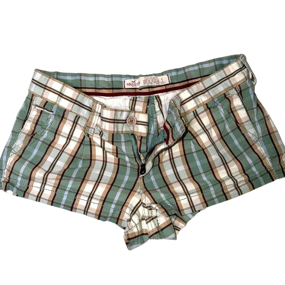Retro Hollister Women's/Jr's Plaid Low Rise Short Shorts- Size 3